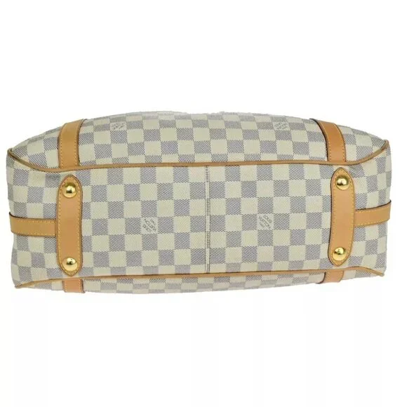 LOUIS VUITTON LV Stresa PM Shoulder Bag Damier Azur Leather White